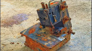 Restoration overlock machine JUKI rusty - Restore old packing machine