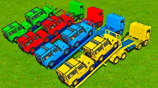 TOY CARS OF COLORS! MINI CARS TRANSPORTING Farming Simulator 22 | FarmYA