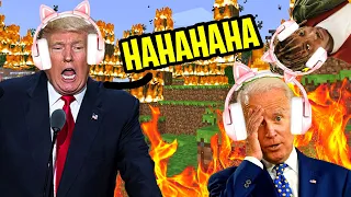 US Presidents Play Minecraft With JUICE WRLD! (Donald Trump PRANKS Sleepy Joe!)