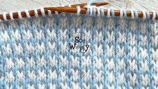 How to knit with two colors: The Bird’s Eye stitch (super easy to do) - So Woolly