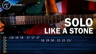 Cómo tocar "Like a Stone" en Guitarra Eléctrica SOLO (HD) Tutorial - Christianvib