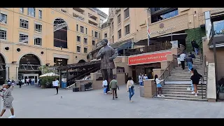 Driving and walking in Sandton, Johannesburg, South Africa.