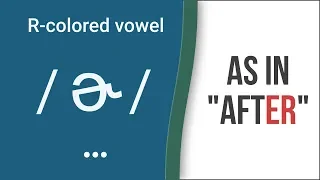 R-Colored Vowel Sound / ɚ / as in "after"- American English Pronunciation