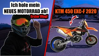 Mein ERSTER VLOG! Ich HOLE mein NEUES MOTORRAD AB! | KTM 450 EXC-F 2020 SUPERMOTO | German | GoPro