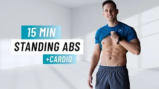 15 MIN STANDING ABS & CARDIO WORKOUT - Burn Fat & Sculpt Sixpack Abs