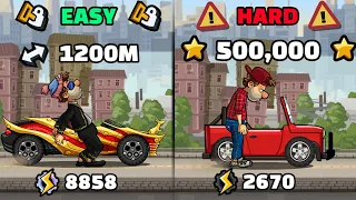 500,000 🌟 BUT LOW GP 😵| 5 EASY To HARD CHALLENGES #34 😋| Hill Climb Racing 2