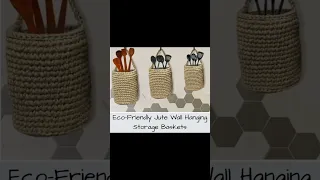 Eco-Friendly Jute Wall Hanging Storage Baskets#shiroli#shiroliarts#Handcrafted Crochet#hangingbasket