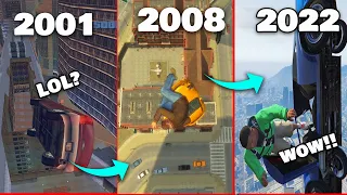 What will happen protagonist exit from car while jumping from highest building in GTA Game Evolution