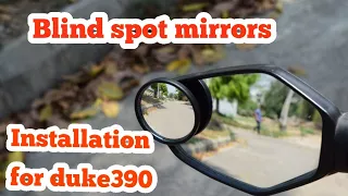 Blind spot mirror installation on Duke 390 ( unboxing, installion and test)