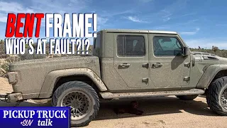 Uh Oh! Jeep Gladiator Frame Bent While Towing a Tear Drop Camper