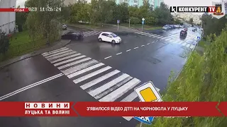 На швидкості – у стовп❗️❗️ З’ЯВИЛОСЯ ВІДЕО ДТП на Чорновола у Луцьку