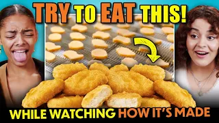 Try To Keep Eating Challenge - How It's Made (Hot Dogs, McNuggets, Imitation Crab, Blue Cheese)