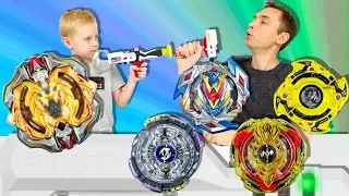 Beyblade Burst. Второй Бейлоггер Бейблэйд для Папы. Кто проиграет все битвы?