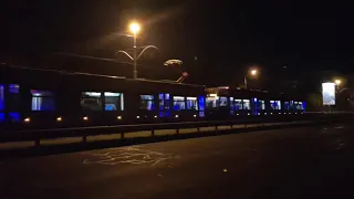 Сдвоенный трамвай Pesa в Киеве