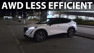 Nissan Ariya 87 kWh e-4orce range test