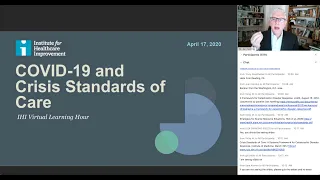 IHI Virtual Learning Hour Special Series: COVID-19 and Crisis Standards of Care