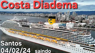 COSTA DIADEMA LEAVING SANTOS 04/02 #cruzeiro @naviodecruzeiroenovidades #cruzeiro #ship