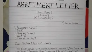 How to Write An Agreement Letter Template & Sample | Writing Practices