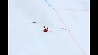 HIGH SPEED SKI CRASH - spectacular fail over 170kph - Bastien Montes