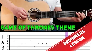 GAME OF THRONES THEME | Easy guitar melody lesson for beginners (with tabs)