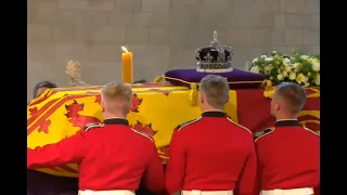 The Queen's coffin being taken into Westminster Hall to the hymn Psalm 139...beautiful and sad