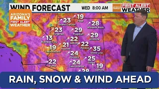First Alert Weather day Wednesday for rain, wind and snow in Arizona