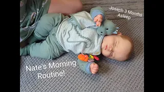 Nate's Morning Routine! Outfit Change/Bottle/Playtime!!! (Joseph 3 months sleeping sculpt)