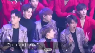 BTS & EXO interactions @ The 5th Gaon Chart Kpop Awards 160217