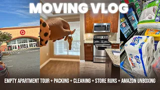 VLOG | MOVING INTO FIRST APARTMENT ! + EMPTY APARTMENT TOUR + STORE RUNS +UNBOXING + ETC ‼️