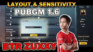 (NEW) BTR ZUXXY Control Layout & Sensitivity Code PUBG Mobile 1.6 | Best Sensitivity PUBGM