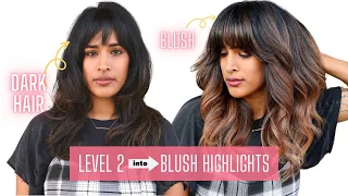 Highlights on dark hair 🥳 Foilayage Highlight Tutorial on Dark Hair #hair