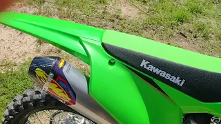 2022 kx450 with FMF 4.1 RCT exhaust with megabomb header without spark arrestor