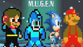 MUGEN Tag Team Arcade - SMS Sonic, NES Mario, Alex Kidd Shinobi & Megaman 8-bit