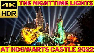 The Nighttime Lights At Hogwarts Castle 4K - Harry Potter Light Show Universal Studios Hollywood