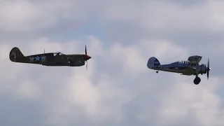 Gladiator and P-40F at Duxford 20th September 2015