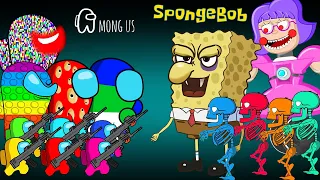 어몽어스 VS SpongeBob Monster & Colorful Skeletons | AMONG US ANIMATION