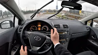 2010 Toyota Avensis [ Dynamic ] 2.0l 126HP | POV Test Drive in rainy day | Fuel consumption check