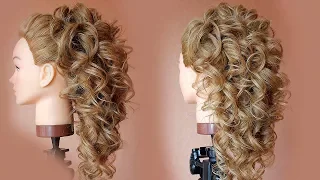 Curly Bridal Hairstyle For Long Hair Tutorial