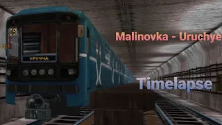 Minsk Metro Simulator Timelapse: Moscow Line from Malinovka to Uruchye