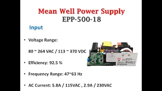 quick shipping EPP-500-18 18V AC DC Single Output Enclosed Mean well Power Supply