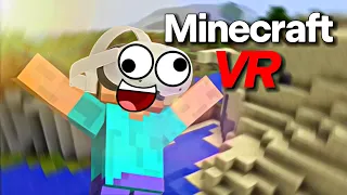 EXPERIENCING MINECRAFT VR FOR THE FIRST TIME! (Dumb, Funny Moments😂) #minecraft #vr