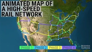 This animated map shows how radically a high-speed train system would improve travel in the US