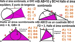 5 PROBLEMAS AREAS DE REGIONES TRIANGULARES (TIPO ADMISION) GEOMETRIA (INTERMEDIO)