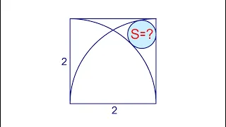 Олимпиадная геометрия ➜ Найдите площадь круга внутри квадрата