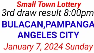 STL - BULACAN,PAMPANGA,ANGELES CITY January 7, 2024 3RD DRAW RESULT