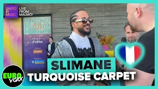 🇫🇷 SLIMANE - 'Mon amour' (TURQUOISE CARPET INTERVIEW) // France Eurovision 2024