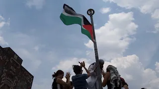 Students at Mexico's National University rally in support of Palestinians, US campuses