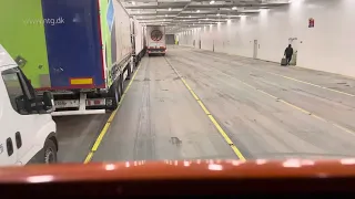 Driving the truck in to finnlines finnsirius in Naantali Finland