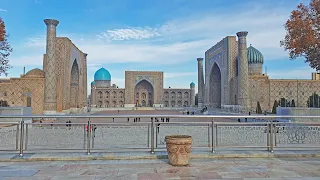 Registan Square in Samarkand. UNESCO World Heritage Site - Registan Ensemble, Uzbekistan.