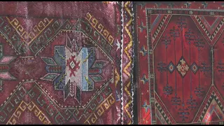 Изображения старинных казахских ковров появились на заборах в Шымкенте